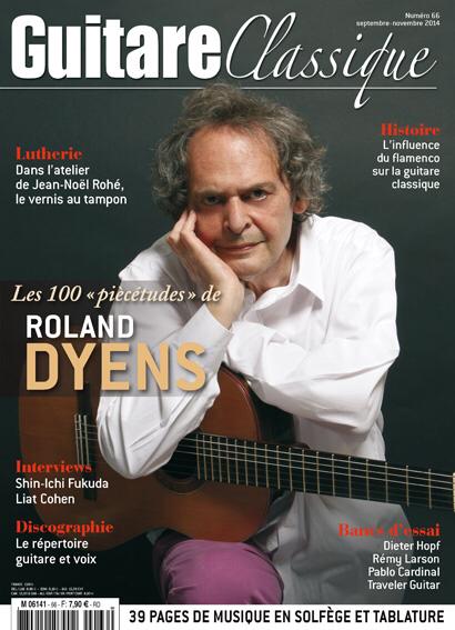 Le guitariste Roland DYENS, parrain de la Locomotive des Arts, en page de couv de Guitare classique !